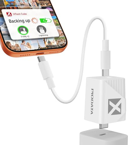 PioData iXflash Cube 1024GB USB Type C, Auto Backup Fotos & Videos für iPhone & iPadPhoto, Apple MFi Certified