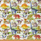 Stoff mit Kawaii Dinosauriern Meterware Schöner Dinosaurier Dekostoff Geschenk für Mädchen Jungen Teenager Zum Nähen Von Kleidung Niedlicher Tier Polsterstoff Blau Gelb 920 x 150 (HxB)
