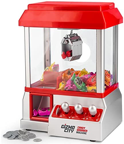 Retro Arcade Candy Grabber Machine with Claw Fairground Joystick Game Sweets Kids Mini Candy Grabber Catcher