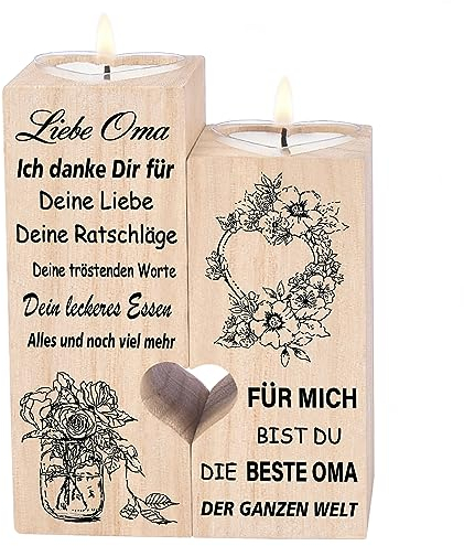 Oma Geschenk – Geschenke für Oma Kerzenständer, Oma Geburtstagsgeschenk, Oma Geschenke zum Muttertag und Weihnachten, Beste Oma Geschenke Von Enkel (Oma)