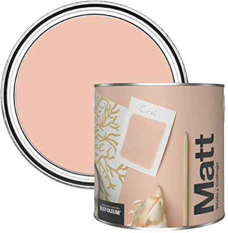 Rust-Oleum Peinture Mate Murs et Plafonds Orange - Corail 2,5L