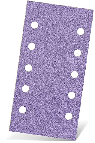 MENZER Purple HD Klett-Schleifblätter, 230 x 115 mm, 10-Loch, f. Schwingschleifer, Keramik-Mix (50 Stk.) K180