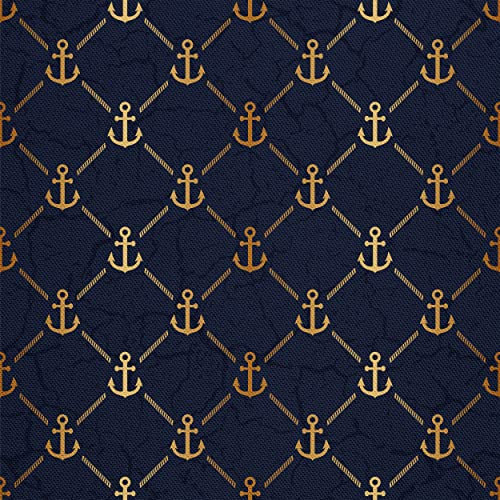 HEKO PANELS Stoff Oxford Wasserdichte Meterware Canvas-Stoff Polyester Stoff Zum Nähen Nähstoffe Möbelstoffe Dekostoffe Handwerken Wasserabweisend Blickdicht Anker 2 Meter 155 x 200 cm