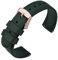 ANNEFIT Watch Straps, Silicone Quick Release Soft Rubber Replacement Watch Band 20mm with Rose Gold Buckle (Dark Green)