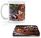 1 White Ceramic Mug Cup (11oz / 284ml) with 1 Square Wooden Cork Coaster Chocolate Cake Baking Chef Dessert Matching Set for Coffee Tea Drinks Kitchen #50512