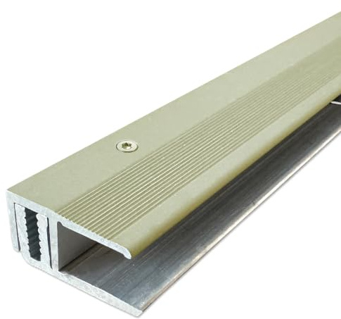 ufitec Profilsystem für Parkett- und Laminatböden - für Belagshöhen von 7-16 mm - viele Farben lieferbar (Abschlussprofil | 100 cm lang, Gold Hell)