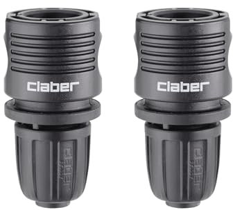 Claber Hosepipe 91009 - Raccordo a compressione con attacco rapido, confezione da 2