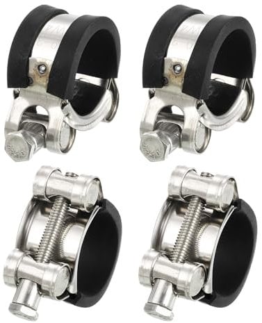 sourcing map 4Pcs T-Bolt Hose Clamp Working Range 29-31mm Rubber Cushioned Intake Intercooler Clamps Adjustable Tube Clamps for Tubes Pipes