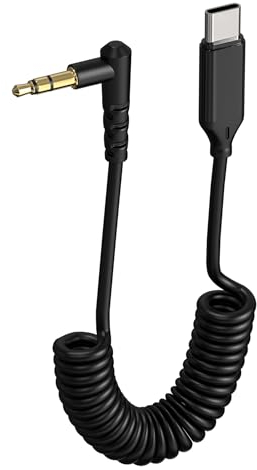 Gbformat Microphone Adapter Cable Audio Cable Typ C auf 3,5mm TRS Aux Kabel mit Microphone Typ C Adapterkabel Kompatibel mit Typ C phone, Lavalier Microphones