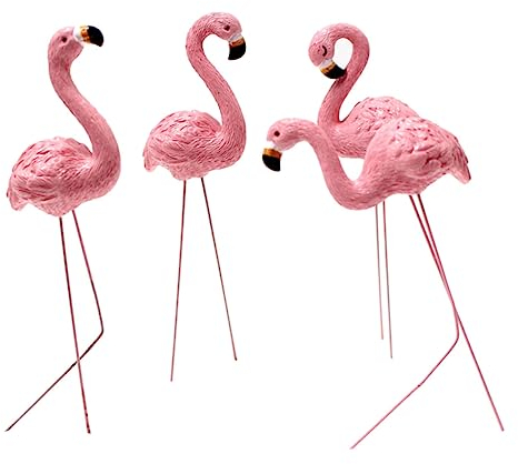 Supvox 4 Stück Flamingo-mikrolandschaft Miniatur-Flamingo-Picks Luau-Party-Flamingo- Flamingo Deko Garten Flamingofiguren Blumentopf Stecker Rasenflamingo Draussen Das Schild Harz
