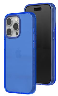 RhinoShield JellyTint Farbige, transparente Schutzhülle kompatibel mit [iPhone 15 Pro Max] | Übertrifft militärische Standards, Kratzfest, stoßfest, Trendfarben -Saphirblau
