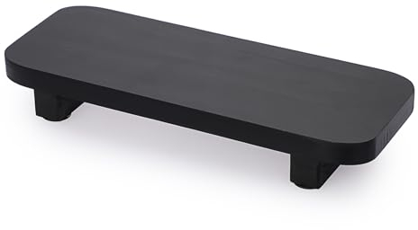 TOLIDA Rustic Wood Display Stand Tray - Home, Kitchen, Bathroom Decor, Black