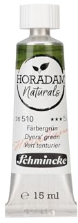 Schmincke - Horadam Naturals, Färbergrün, 15 ml, 26510006, feinste vegane Wasserfarbe, natürliche Pigmente, Verbindung Aquarell & Gouache, Tube