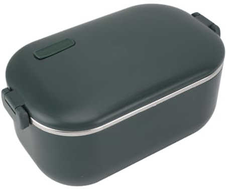 gernie Fiambrera Eléctrica, Fiambrera Térmica Portátil De Acero Inoxidable De 48w Y 1L De Capacidad Calentador De Comida Lavable Y a Prueba De Fugas De 360 Grados para Adultos (Enchufe