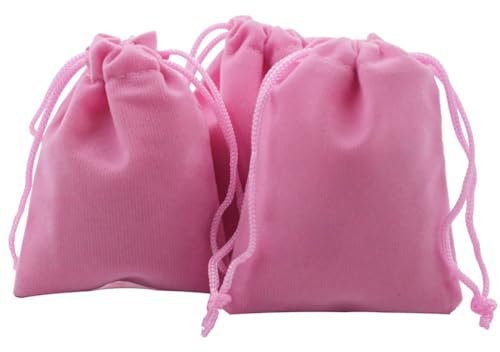 Qiantull Lot de 10 grandes pochettes en velours, 15 x 20 cm, pour mariage, fête, cadeau, avec cordon de serrage, pour mariage, fête, cadeau, rose, 15 x 20 cm