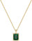 Aliyoham 18K Gold Plated Emerald Pendant Necklace for Women, Square Cut Green Gemstone