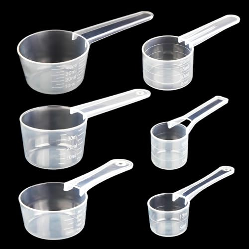 Juego de 6 cucharas dosificadoras transparentes cuchara dosificadora de medición cuchara dosificadora gramo conjunto de herramientas de medición para café detergente en polvo dosificador de proteínas