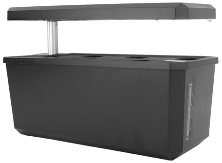 Hydrokultur-Pflanzsystem für den Innengarten, Einfach zu Bedienende LED-beleuchtete Kräutergartenlösung, ABS-Material für Zuhause (BLACK)