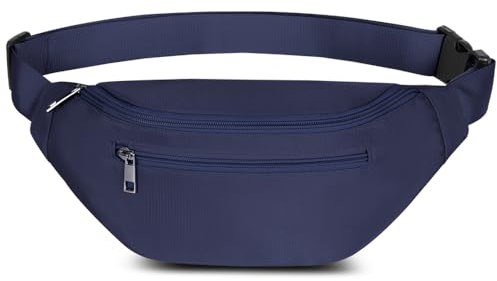 Bauchtasche Gürteltasche Hüfttasche für Herren Damen Wasserdicht Stylisch Unisex Bum Waist Fanny Pack für Outdoor Sport Reise Wandern Hundetraining (Blau)