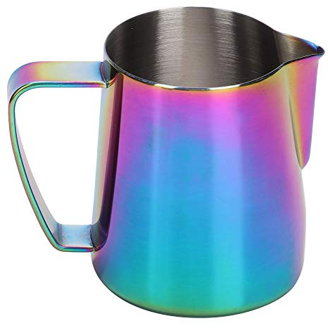 Kuuleyn Milk Frothing Pitcher 350ml Coffee Milk Frother Jug Cup Cappuccino Latte Art Coffee Machine Accessories Milk Jug Milk Frother Cup for Espresso Machines (Colorful)