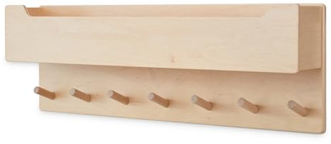 Ehrenkind® Kindergarderobe | Aus robusten Holz | Garderobe Kinder | Groß Natur Kleiderhaken Kinder | geeignet als Wandregal Kinderzimmer | Kleiderhaken Wand | Kinder Kleiderhaken