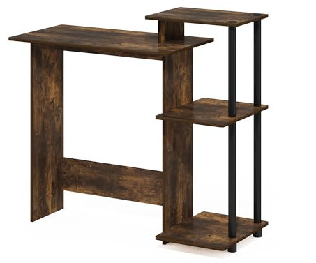 Furinno Efficient Home Laptop Notebook Computer Desk, Study Desk, Writing Desk, Amber Pine/Black