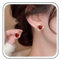 Aneneiceera Red Coral Swirl Stud Earrings - Zinc Metal, Round Stones, Boho Style