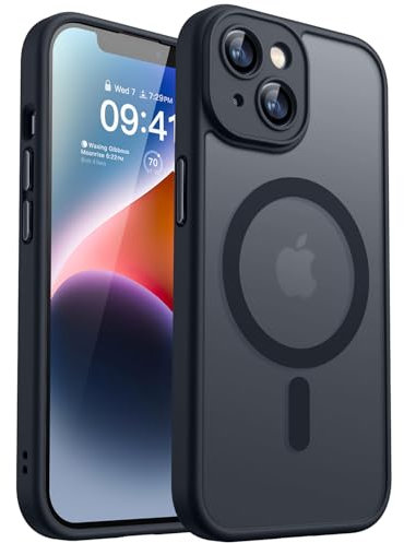 CANSHN 2024 Neu für iPhone 14 Hülle mit Kameraschutz für Magsafe (TOP Militärschutz & Magnetkraft) Extrem Haltbarkeit Hülle iPhone 14 Case Stoßfest, Schwarz