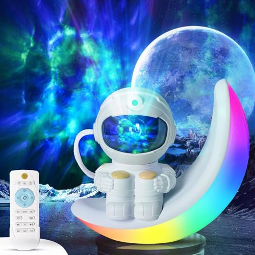 Astronauten Sternenhimmel Projektor, Mond Astronauten Sterne Projektor LED Astronaut Lampe Galaxy Projektor Erwachsene Nachtlicht für Schlafzimmer, Spielzimmer, Zuhause, Party mit Timer Fernbedienung