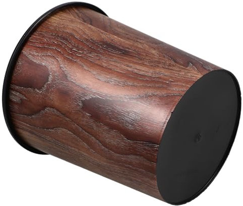 Cabilock Poubelle à grain de bois bacs pour l'organisation poubelle papier poubelle de cuisine conteneur poubelle poubelles corbeille seau poubelle grande poubelle pp Brown