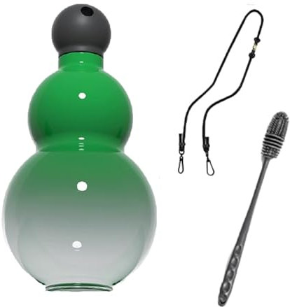 LUNCHS Tritan 900 Ml Mit Zubehör Gourd Wasserflasche Saft Tee Kaffee Gourd Water Bottle Schule Yoga Studio(GrüN)