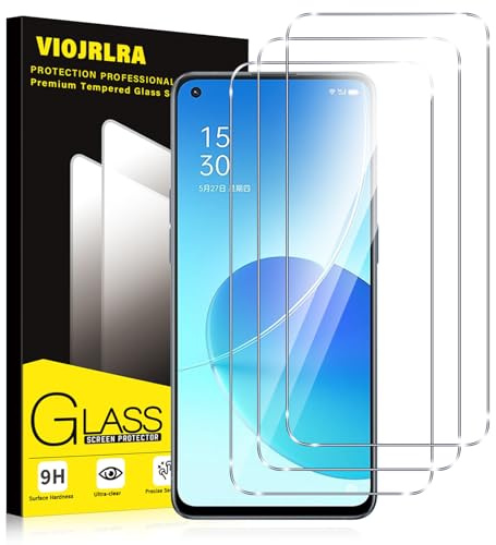 Viojrlra Verre Trempé [3 Pièces] Pour Oppo Reno 6 5G, Dureté 9H Film Protection écran, Ultra Résistant Vitre Protecteur, Clarté HD, sans Bulles, Anti-Rayures