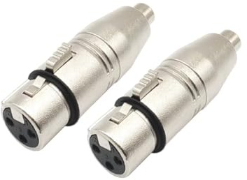 Voluty Tek Headphone Adapter Suitable for RCA Female to XLR Female Audio Cable Connector 2pcs