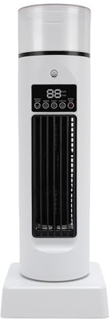 Luocute Portable Air Conditioner Splash Mini Cool Fan, Customizable Wind Speed, 7 Color Night Light, Efficient and Quiet, Bladeless Table Tower Fan with Remote, Ideal for Dorm, Office