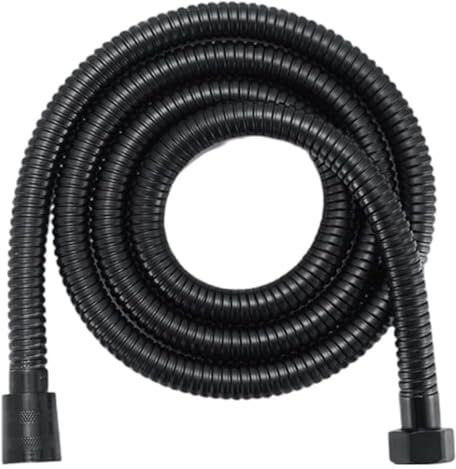 Manguera de ducha larga universal Manguera de extensión flexible larga SUS 304 for ducha de baño, tubo de plomería, accesorios de baño, 1,5/2 m, color negro(200cm)