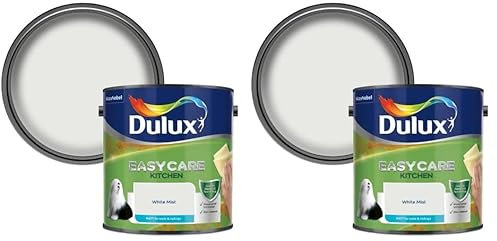 Dulux Easycare Kitchen Matt Emulsion Paint - White Mist - 2.5L (Pack of 2)