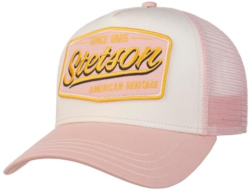 Stetson Casquette Trucker Since 1865 Vintage Femme/Homme - de Baseball Mesh Snapback, avec Visiere, Visiere Printemps-ete Ete - Taille Unique Small Rose