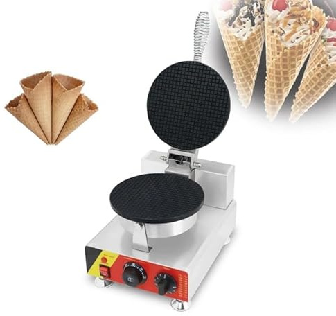 Macchina per Cialde Gelato Commerciale, Piastra Antiaderente in Acciaio Inox per Coni Gelato e Dessert