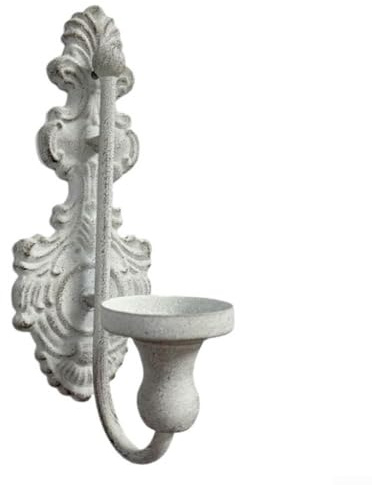 Antique Finish Wall Candle Holder Distressed Taper Sconce For Elegant Home Decor(Grey)