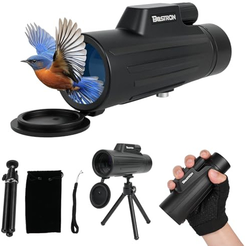 BOSTRON 10x42 Monokulares Teleskop mit Stativ für Vogelbeobachtung | HD Leichtes Monokular für Erwachsene,Monokular Teleskop Fernrohr für Vogelbeobachtung, Jagen, Wandern