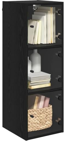 vidaXL Wandschrank 35 x 37 x 102 cm Holzwerkstoff Schwarz Eichen-Optik