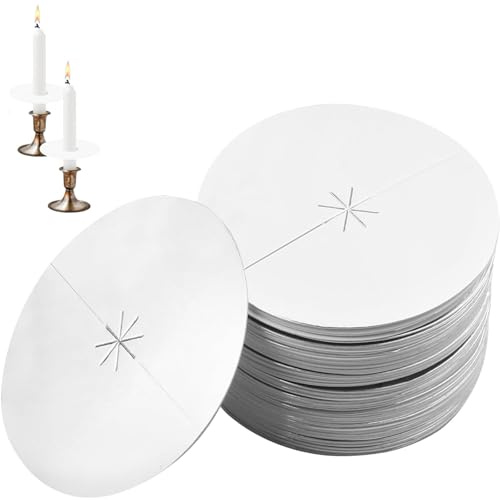 SHYSBV 80 Stück Tropfenfänger für Kerzen – 8cm Wachsstopper aus Spezialpapier | Ideal für Heimtempel, Feste & Gottesdienste | Verhindert Wachstropfen effektiv