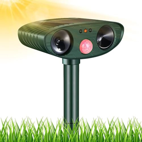 Katzenschreck Ultraschall,Solar Tiervertreiber Katzenabwehr, Wasserdicht Ultraschall Abwehrmittel Hundeschreck Marderschreck mit Bewegungsmelder für Katzen, Hunde, Mäuse,Vögel, Marder