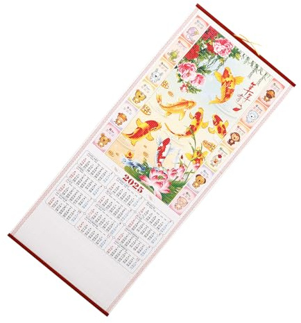 FONDOTIN Wandkalender 2025 Chinesischer Mondkalender Jahr der Schlange Hängekalender Büro Feiertagskalender Kleiner Monatskalender für Zuhause und Büro