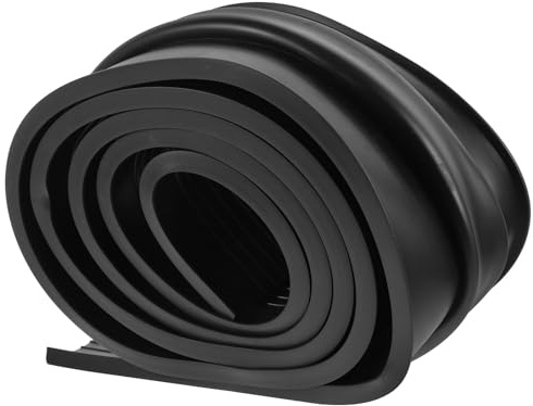 DOITOOL Joint de Porte en Caoutchouc Noir 2 Mètres, Joint D’étanchéité Coupe-vent et Étanche pour Porte de Garage, Accessoires Remplacement Isolation Thermique, Bandes de Seuil Pratique