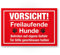 Komma Security Vorsicht freilaufende Hunde - Hunde Schild Hinweisschild Gartentor Gartenzaun - Türschild Haustüre Warnschild Abschreckung Einbruchschutz - Tor geschlossen halten