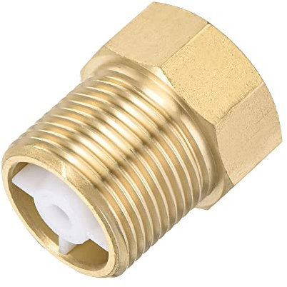 sourcing map Valvola di ritegno in ottone, filettatura femmina maschio G3/4, 30 x 33 mm, flusso esterno non ritorno di ritorno per acqua benzina carburante linea
