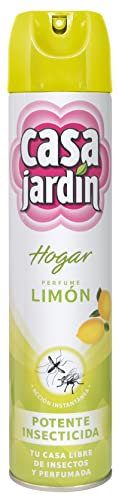CASA JARDÍN | Insecticida Aerosol | Con Aroma de Limón | Fórmula Eficaz para Espacios Exteriores e Interiores | Eficaz contra Insectos Voladores y Rastreros | Larga Duración | 600 ml