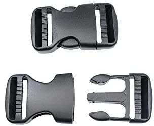 BAIWOAK Kunststoffschnallen mit seitlichem Öffnungsmechanismus,Kunststoff-Seitenverschluss, Rucksackschnalle, Ersatz (32mm-2Stück)