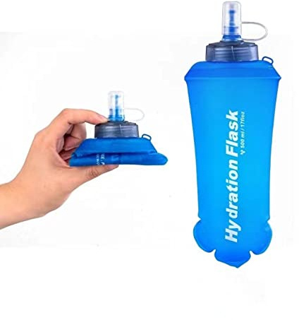 LEIYAFENMO TPU Soft Flasks, 2 Packs BPA-Free Collapsible Water Bottles for Hydration Pack, 500ML/750ML Portable Folding Water Flask for Running Hiking Cycling Climbing Camping (750ml/26.5oz)